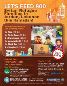 Food Drive for Refugee Families